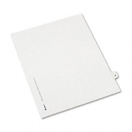 The Workstation Style Legal Side Tab Divider Title: 4 Letter White 25 per Pack TH40468